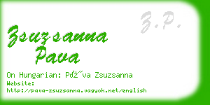 zsuzsanna pava business card